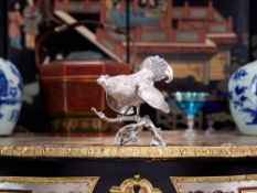 A FINE SILVER MODEL OF A CAPERCAILLIE