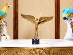 AN EARLY 20TH CENTURY GILT BRONZE FIGURE OF A GIRL WITH WINGS