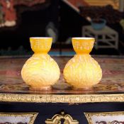 ATTR. TO THOMAS WEBB: A PAIR OF GLASS VASES