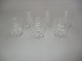 Set of 6 Vine Engraved Crystal Whisky Tumblers