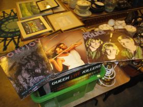 Box of Records including The Police, Roxy Music, Bon Jovi