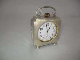 Jumbo Pocket Watch in a Silver Watch Holder, hallmarks rubbed