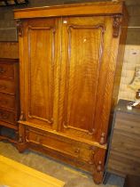 Victorian Birch 2 Door Wardrobe on a Drawer Base, 138cm