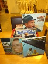 Box of Records and Cassettes including Frank Sinatra, Nat King Cole, Bing Crosby