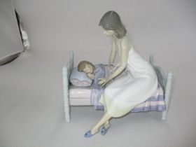 Lladro Figure of a Mother with a Child in Bed, 5900