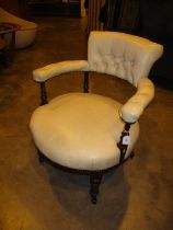 Victorian Mahogany Horseshoe Back Occasional Chair