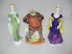 Three Royal Doulton Figures Falstaff HN2054, Loretta HN2337, Lorna HN2311