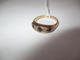 18ct Gold Sapphire and Diamond Ring, 2.9g, Size M