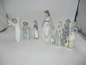 Nao and 3 Lladro Figures, along with 3 Others