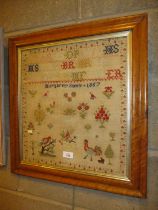 1887 Sampler by Margaret Steele, 43x40cm