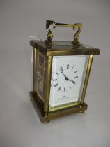 Matthew Norman Brass and Bevelled Glass Chiming Carriage Clock