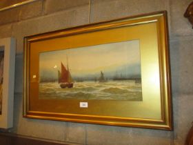 T. Mortimer, Watercolour, Fishing Boats, 24x51cm