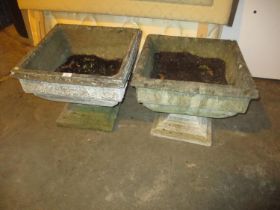 Pair of Cast Stone Garden Planters