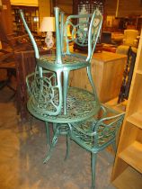 Cast Metal Garden Table with 4 Chairs