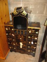 Small Chinese Lacquer Side Cabinet, 63cm