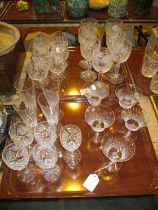 Set of 7 Crystal Wine Goblets, 6 Brandy Goblets and Other Glasses