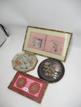 Two Chinese Silk Needlework Pictures and 2 Others Similar