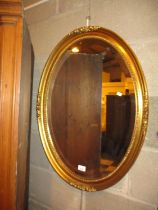 Oval Gilt Frame Wall Mirror, 79x59cm