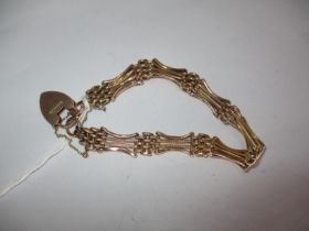 9ct Gold Gate Bracelet, 11.5g