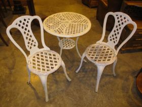 Cast Metal Garden Table with 2 Chairs