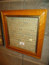 Sarah Silver Aged 7 Years May 1859 Alphabet and Numerical Sampler, 23x21cm