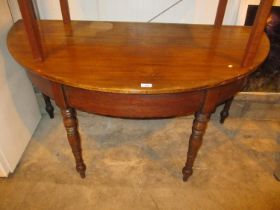 Victorian Mahogany Demi Lune Hall Table, 142cm