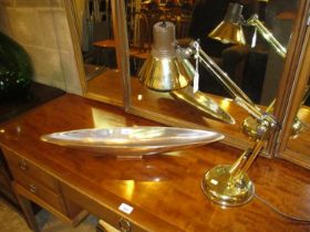 Desk Lamp and a Metal Dish