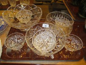 Crystal 7 Piece Dessert Set and 2 Other Bowls