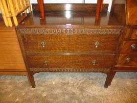 1920's Oak Chest of 2 Drawers, 89cm