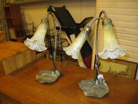 Pair of Lily Pad Table Lamps