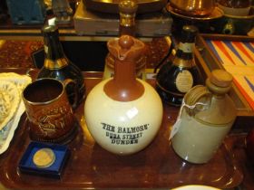 Port Dundas Pottery Flagon For The Balmore Dura Street Dundee, Four Bottles, Mug and 2 Coins