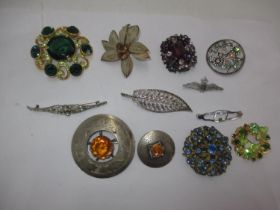 Two Kilt Brooches, RAF Wings Brooch and Others
