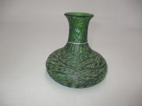 Iridescent Glass Vase having Trailing Decoration, 12cm