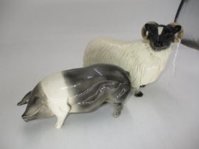Pottery Ram and Pig