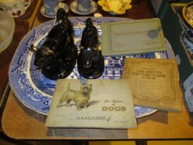 Victorian Pottery Ashet, 2 Cow Creamers and 3 Albums of Cigarette Cards