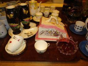 Victorian Cheese Dish, Ruby Glass Dish etc