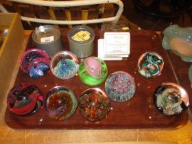 Seven Caithness Paperweights, 2 Others and Swarovski
