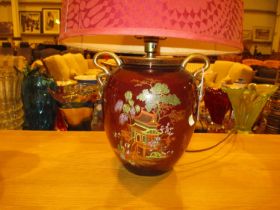 Carltonware Rouge Royale Vase Fitted as a Lamp