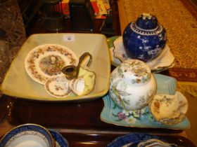 Three Royal Worcester Leaf Dishes and Other Ceramics