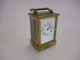 Brass and Bevelled Glass Carriage Clock