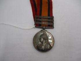 Queens South Africa Medal with 3 Clasps to 34575 TPR. T.P. Taylor Ashburners L.H