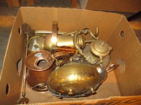 Box of Copper and Brasswares