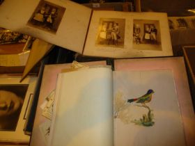 Box of Victorian and Later Scrap and Photograph Albums etc