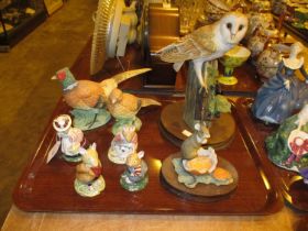 Border Fine Arts Barn Owl RB15 and Mouse on Orange O29, 2 Other Birds and 4 Royal Doulton Brambly