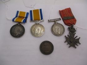 Three WWI Medals S-16114 John Fleming, 168860 Alfred Currey, SE/15770 Robert Culross, Life Saving