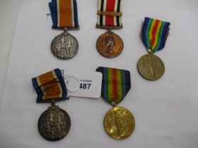 Group of5 WWI Family Medals to 1308 Pte WJ McReynolds R. IR. RIF and 7785 Pte J. McReynolds R. IR.