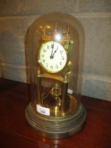 Gustav Becker Anniversary Clock under a Glass Dome, 28cm high