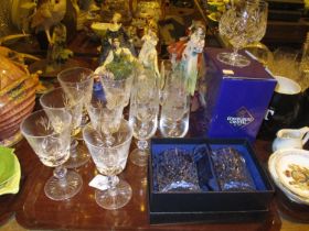 Pair of Edinburgh Crystal Brandy Goblets, Pair of Stuart Crystal Whisky Tumblers and Sets of 6