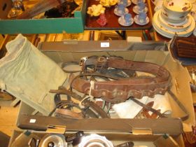 Leather Cartridge Belt, Horse Tack etc