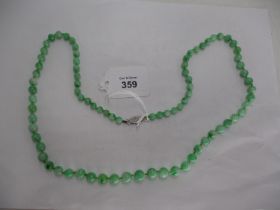 Green Hard Stone Necklace with Silver Clasp